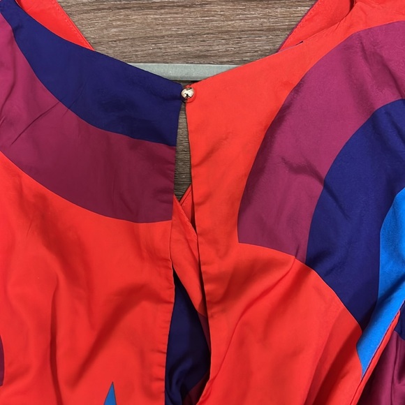 Red colorful dress with tie/ medium - Picture 4 of 7